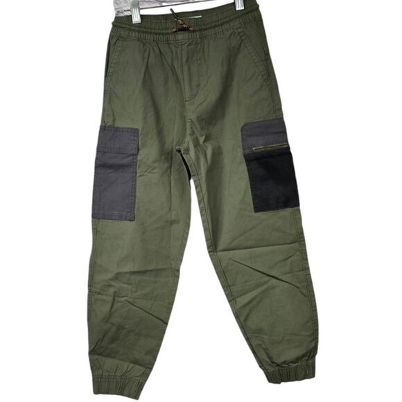 Levi Strauss Boys Cargo Jogger Pull On Pants Olive Green Outdoor Activewear UPF - Picture 1 of 14